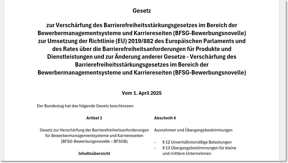 Verschärfung des BFSG für Karriereseiten und Bewerbermanagementsysteme wirbelt Recruiting-Markt durcheinander